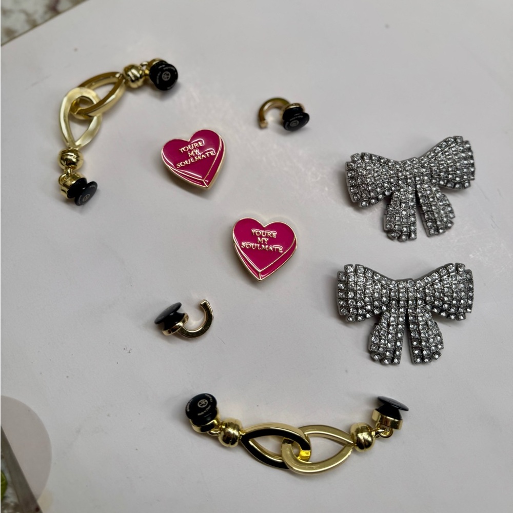 Gold and Pink Hearts Crocs Jibbitz